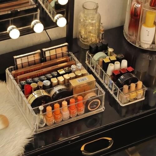 Makeup Organizer Cosmetic Storage Box Powder Box Lipstick Holder Mask Holder Multifunctional Desktop Drawer Storage Removable