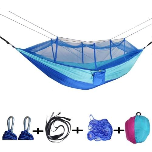 Outdoor Camping Ultralight Portable Anti-mosquito Firm Mosquito Net Parachute Hammock Tent Double Persons Hanging Swing Bed