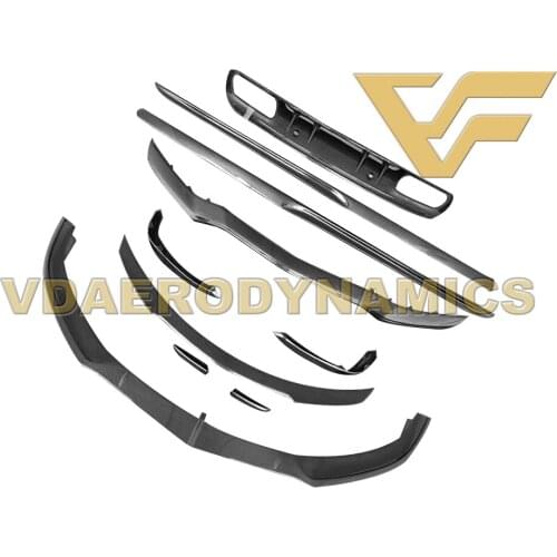 Suitable For 2019-2020 Benz W205 C63 C63s VAD-BK Carbon Fiber Full Lip Body Kit - Front Rear Sides