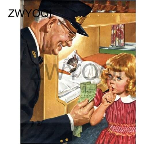 Full Round Diamond embroidery Cross stitch girl cat Full Square Diamond painting Flight attendant girl cat DIY 3D Diamond mosaic