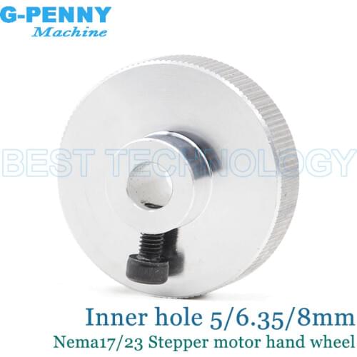 Nema17 Nema23 stepper motor hand wheel 5mm 6.35mm 8mm inner hole Nema 17 Nema 23 motor handwheel for dual / double shaft motor