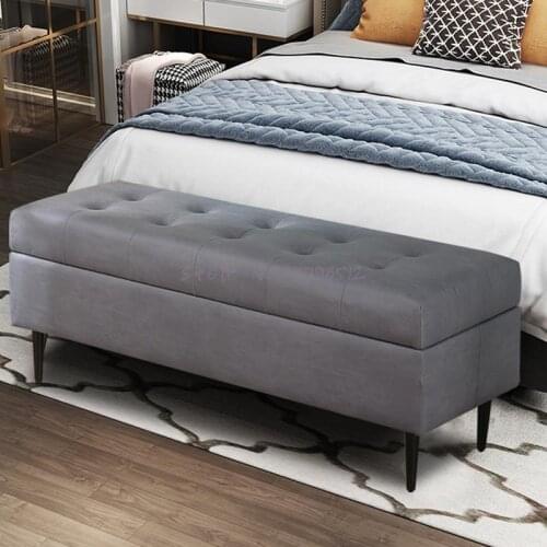 Household shoe changing stool, multifunctional storage stool, sofa stool, accommodating stool, solid wood shoe stool, light luxu