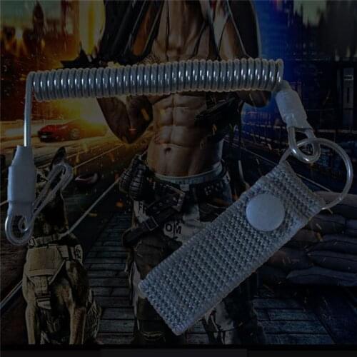 Tactical Retractable Plastic Spring Elastic Rope Security Gear Tool For Airsoft Outdoor Hiking Camping Anti-lost Phone Keychain