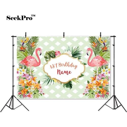 Thin vinyl Flamingo flowers birthday party children photo Background Printed Professional indoor Photographic studio Backdrops