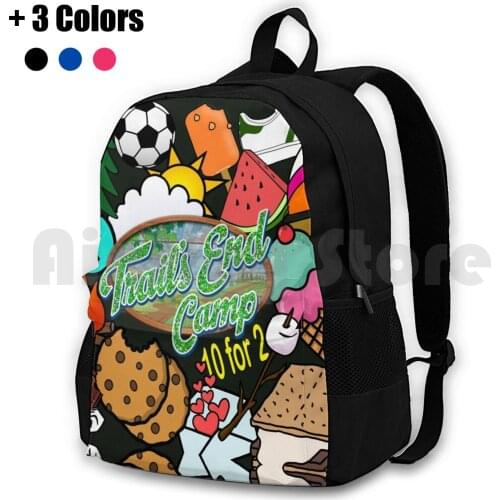 Trails End Camp Outdoor Hiking Backpack Waterproof Camping Travel Trailsend Green White Green And White Summer Camp Sleep Away
