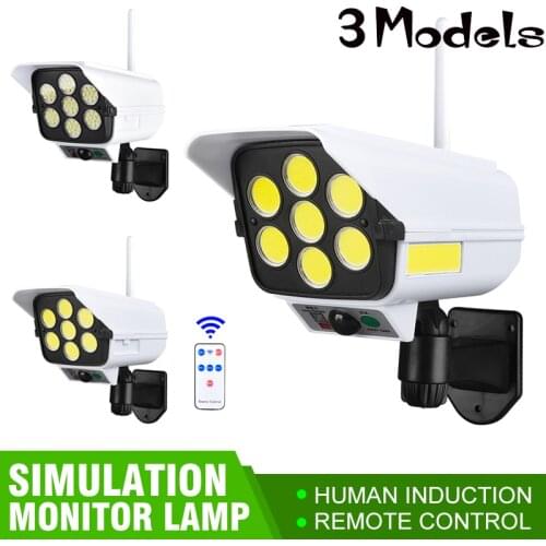 77 LED Solar Street Lights Outdoor Security Light Wall Lamp Waterproof PIR Motion Sensor Fake Camera Smart Remote Control Lamp