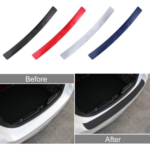 Universal Trunk Rear Guard Plate Sticker Car Rear Bumper Trim Anti-Kicked Scratch Protection Sticker Strip 3D Carbon Fiber Film
