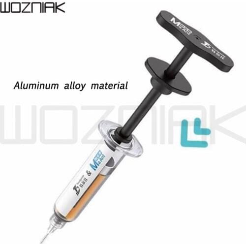Aluminum Alloy Solder Flux Needle Booster Phone Repair Manual Syringe Type Welding Oil Booster Metal Push Rod