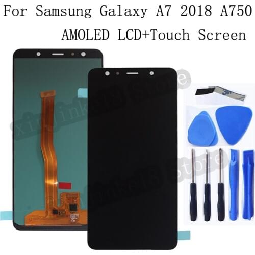 AMOLED LCD For Samsung Galaxy A7 2018 A750 A750F SM-A750F A750FN A750G LCD Display Touch Screen Digitizer Assembly replacement