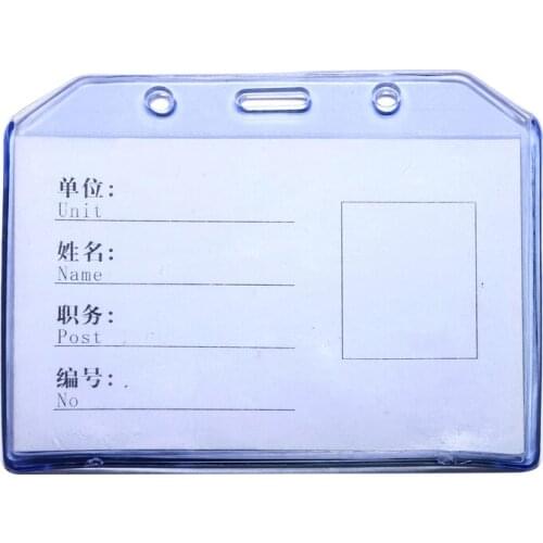 1pc Transparent Plastic ID Access Card Cover Credit Card Case Badge Holder Double Side Card Holder Case