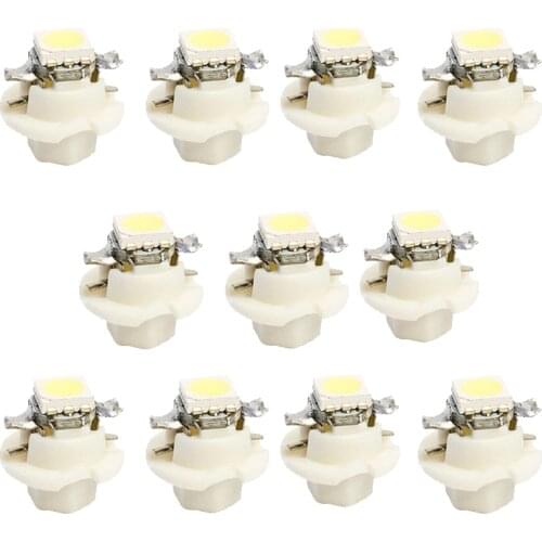 10PCS B8.4 LED T5 B8.4D 5050 1SMD Car LED Light Instrument Bulbs Gauge Dashboard Lamp 12V Indicator Lights Wholesale