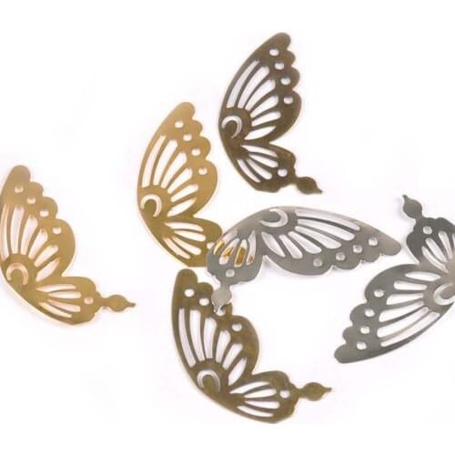 10Pcs Metal Crafts Filigree Flower Wraps Connectors Embellishments For DIY Handmade Scrapbooking Home Decor 43x21mm YK0750