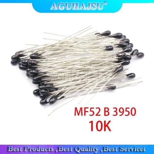 100pcs 10k OHM NTC MF52AT 3950 Thermistor Resistor NTC-MF52AT MF52 10K +/-1% Thermal Resistor