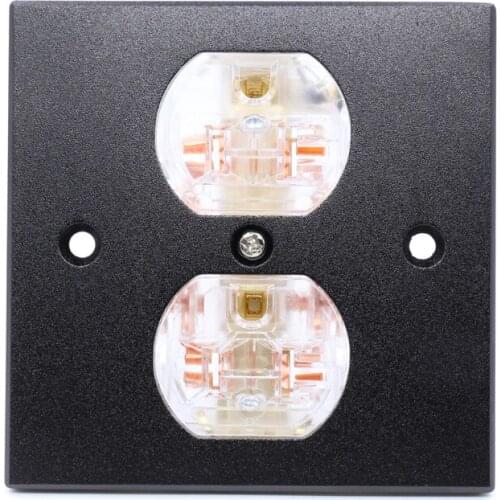 1x US AC Power Receptacle Wall Outlet Red Copper Socket HIFI Duplex Plate