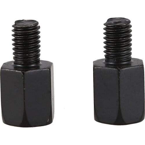2 PCS motorcycle MIRROR ADAPTORS CONVERTS CLOCKWISE 8MM TO 10MM BLACK
