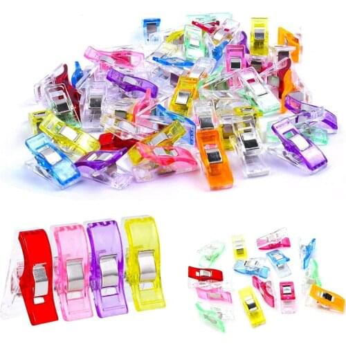 27mm 50/80/100 pcs Sewing Clips Multicolor Plastic Clips Fabric Clamps Patchwork Craft Clips Clothing Clips Holder Quilting Clip