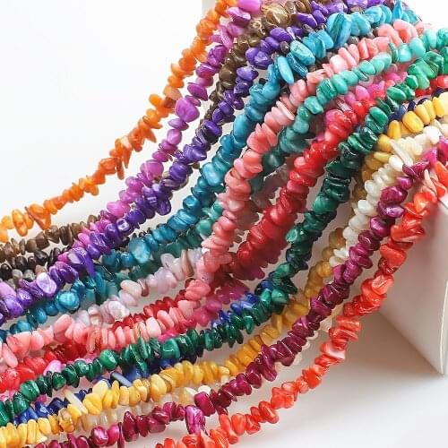 30inches Irregular Freeform Chip Gravel Shell Beads 3-5mm Natural Stone Amethysts Tiger Eye Bead For Jewelry Making Diy Necklack