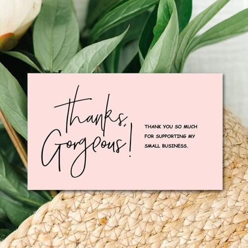 30 Pcs Pink Thank You Card for business Thank You for Your Order Card Praise Labels for Small Businesses Decor Gift packaging