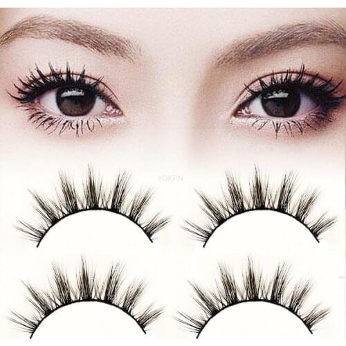 YOKPN Handmade 3D False Eyelashes Naturally Lifelike Long Thick Nude Eyelashes Short Curl Simulation Cross Eyelashes