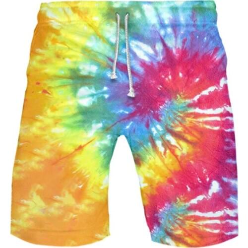 3D Tie Dye Flashbacks Board Shorts Trunks Colorful Psychedelic Quick Dry Beach Swiming Shorts Hip Hop Short Pants Beach clothes
