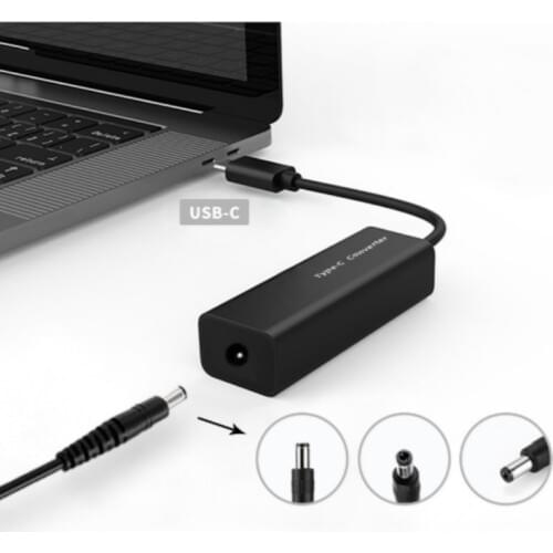 65W Universal USB Type C Converter Dc Plug Power Adapter Connector USB C Laptop Charging Cable Cord for Phone Notebook