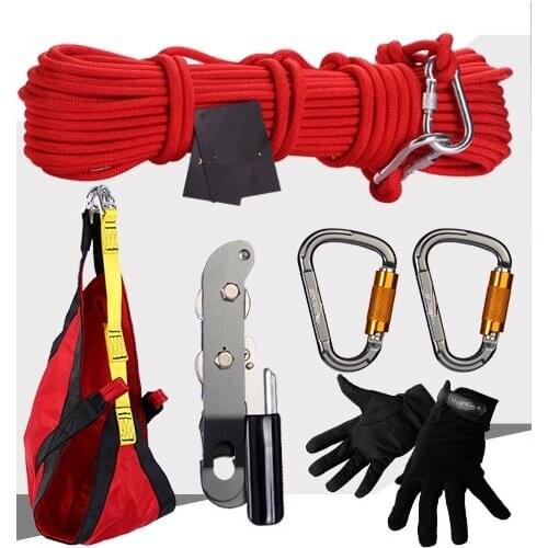 70--100M, 1400KG manual control rescue rope home life-saving tall building safety insurance steel wire rope sport harness