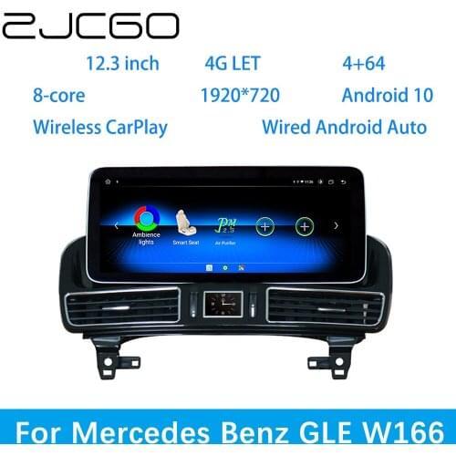 ZJCGO Car Multimedia Player Stereo GPS DVD Radio Navigation Android Screen System for Mercedes Benz GLE W166 GLE300 GLE450