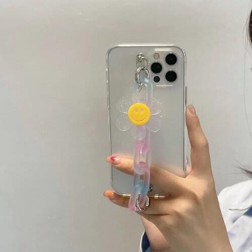 Case For Huawei P Smart Pro Y7 Y9 Prime Y5 Y6 Y9 2019 Y9S Y5P Y7P 2020 Y6P P Smart Z Y8S Sunflower Crystal Bracelet Soft Cover