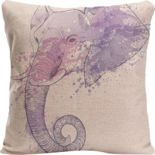 Elephant Pattern Decorative Pillowcases Cushion Covers Perfect Gift For New Home Decoration Cotton Linen Pillowcase