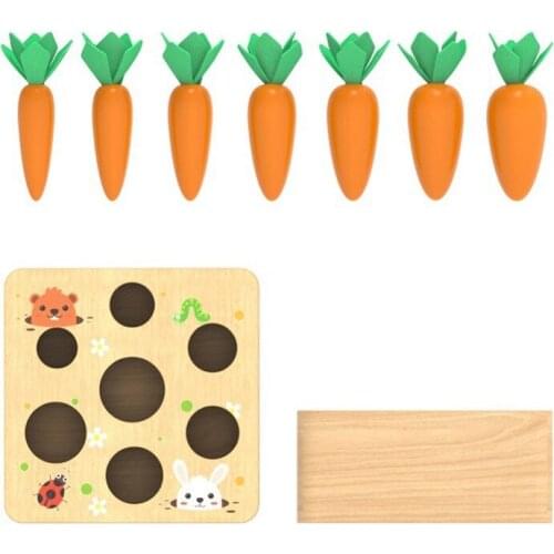 HOT SALE Wooden Block Pulling Carrot Game Kids Montessori Toy Block Set Cognition Ability Alpinia Toy funny Interactive