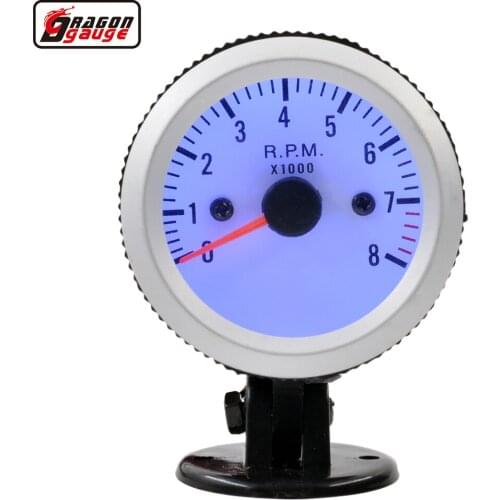 2" 52mm Blue BackLight Auto Gasoline Engine Car Tachometer Gauge 4-6-8 Cylinder 8000 RPM Meter Pods Free Shipping