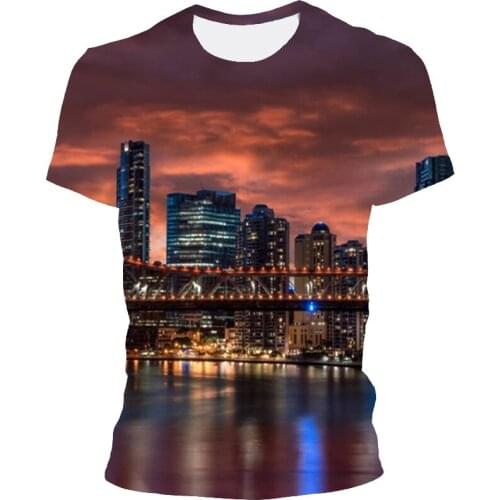 Printed T-shirt 2021 summer city style shirt full version 3D printing cool mens and womens short-sleeved quick-drying clothing