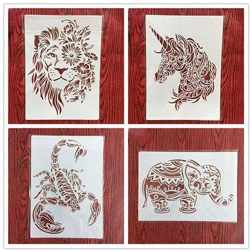 CraftArtGo DIY animal Stencils Painting Scrapbook Coloring Cake decorating sugar powder sieve printing mold printing table