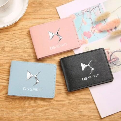 PU Leather Credit Card Case Car Driving Documents Protective Case For DS SPIRIT DS3 DS4 DS4S DS5 DS 5LS DS6 DS7 WILD RUBIS