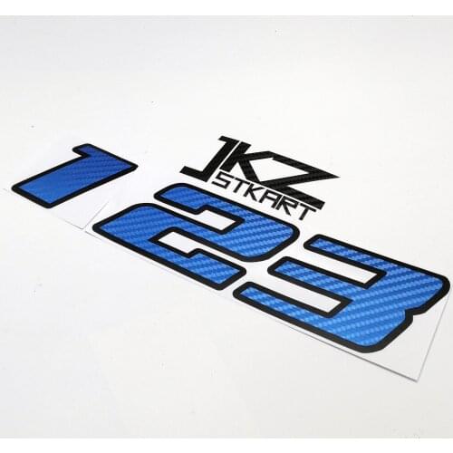 JKZ STKART Vinyl Die Cut Double-layer Neon Fluorescent Blue Numbers Sticker For Car Motor Bike Truck Laptop Helmet