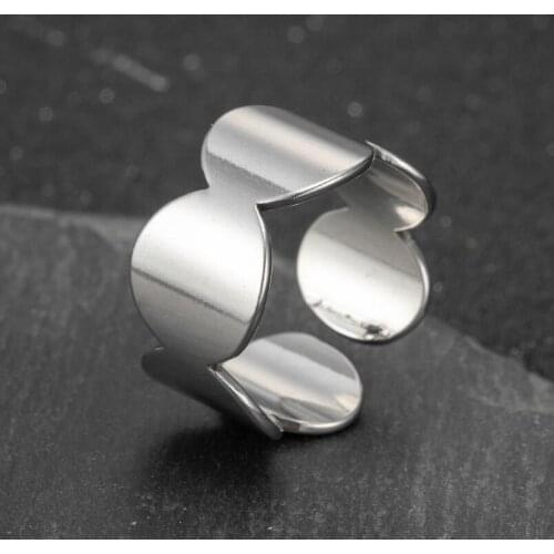 Ins High-Quality Stainless Steel Rings For Women Wide Face Geometric Round Finger Rings Gift Girl Fashion Jewelry Dropshipping