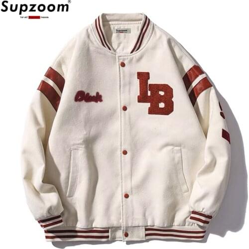 2020 New Arrival Hot Single Breasted Spliced Letter Brand Clothing Bomber Jacket Men Loose Baseball Uniform Female Winter Coat