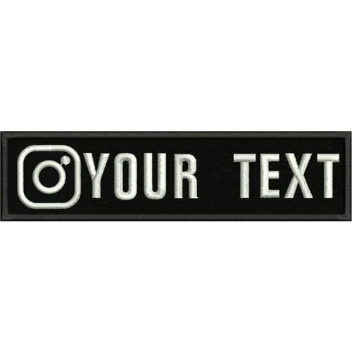 Instagram Logo 10X2.5cm Embroidery Custom Name Text Patch Stripes badge Iron On Or Velcro Backing Patches For Clothes Backpack
