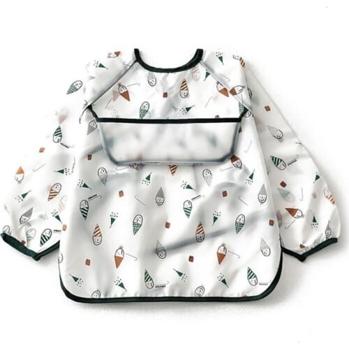 Cute Cartoon Baby Bibs Waterproof Colorful Infant Bib Full Sleeve Bibs Children Long Sleeve Apron Coverall Feeding 145