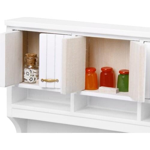 Dollhouse Miniature Furniture Wooden Kitchen Stove Sink Cabinet Cupboard Set 1/12 Scale