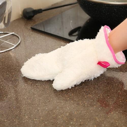 Multifunctional Kitchen Dishwashing Scrubbing Gloves Durable Cleaning Cloth Gloves Easy Cleaning Bamboo Fiber Glove Hot E11845