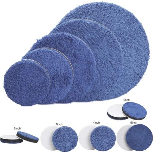 2Pcs 3/4/5/6/7inch Microfiber Polishing Waxing Buffing Pads Kit Europe Sponge Auto Polish Pad For Car Polisher