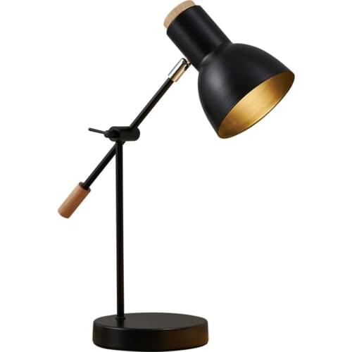 Modern White/Black Led Table Lamp Bedside Lamp childrens Iron lamp Wooden Desk Lamp study for Study Home Lighting Fixtures