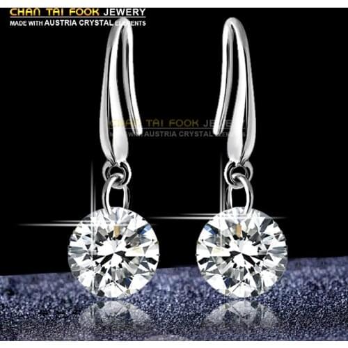 IREACESS New women fashion 10mm Cubic Zircon earring luxury pendientes drop earrings