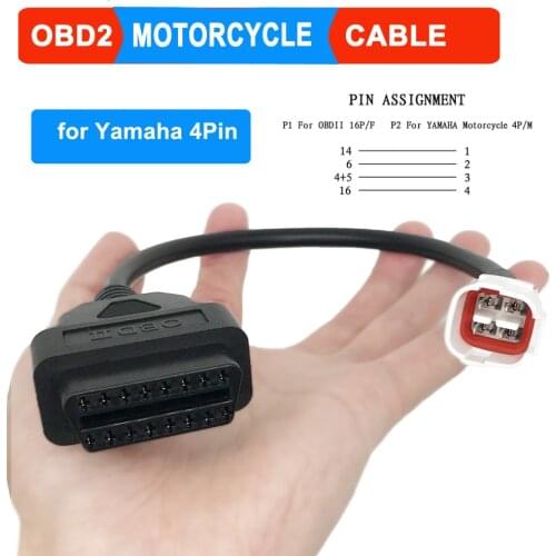 OBD Motorcycle Cable For Yamaha 3 Pin/4 Pin Plug Cable Diagnostic Cable 3Pin/4Pin to OBD2 16 pin Adapter