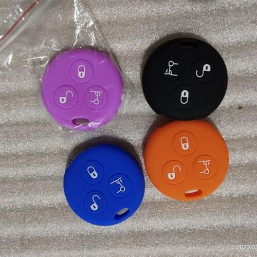 Fit For Mercedes Benz Smart 3-Button Auto Car Key Cover Fob Shell Case Silicone