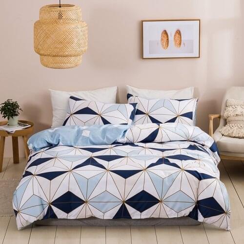 Nordic Style Lattice Bedding Set Duvet Cover King Size High Quality Comforter Bed Queen Geometric Pattern Quilt Set for Adult
