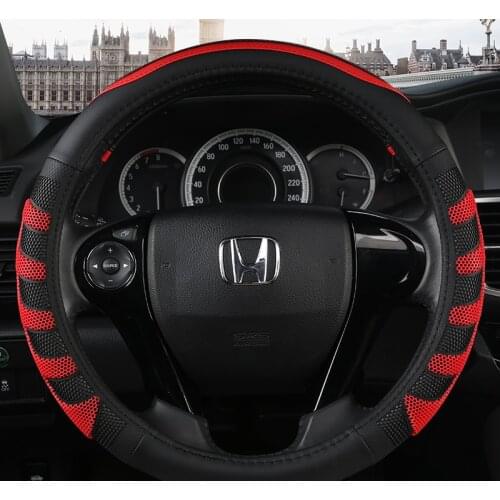 KKYSYELVA Car Steering Wheel Cover PU Leather Non-slip for Honda Civic 2016 2017 2018 2019 2020 10th Generation Auto Accessories