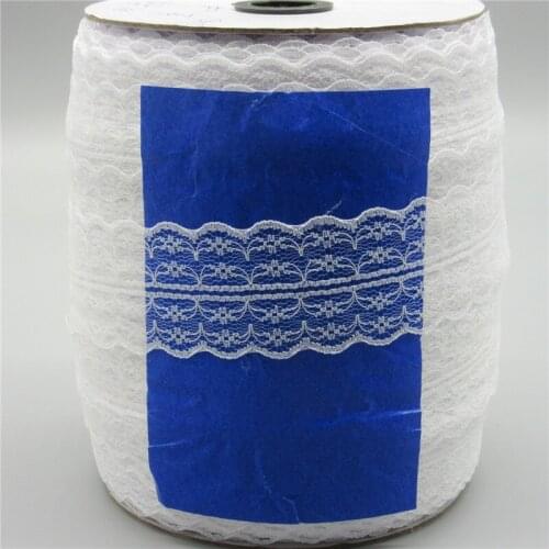 Sale 300 Yards Lace Ribbon Lace Trim Fabric DIY Embroidered White african Lace trimmings for sewing accessories Decoration