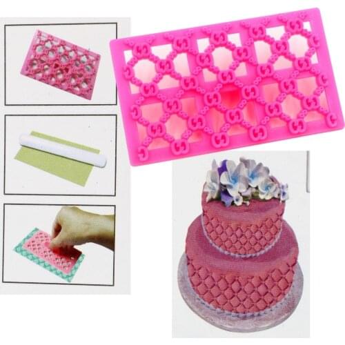 1Pcs Silicone Fondant Tools Pink Hollow Inside Sugar Craft Cake Decorating Tools Kitchen Accessories For Wholesale
